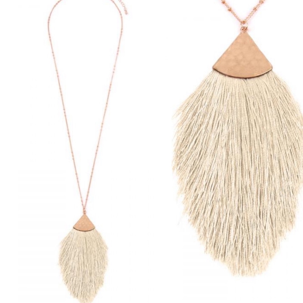 Gold & Ivory Tassel Necklace - Picture 4 of 5